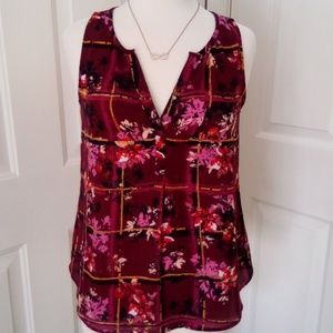 Dressy marion flowered sleeveless top,